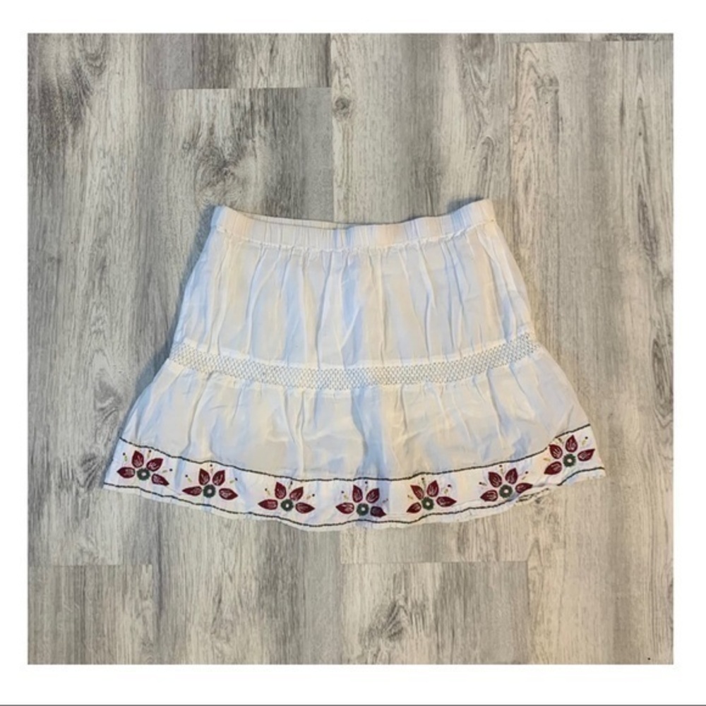Beach Skirt with Floral Trim